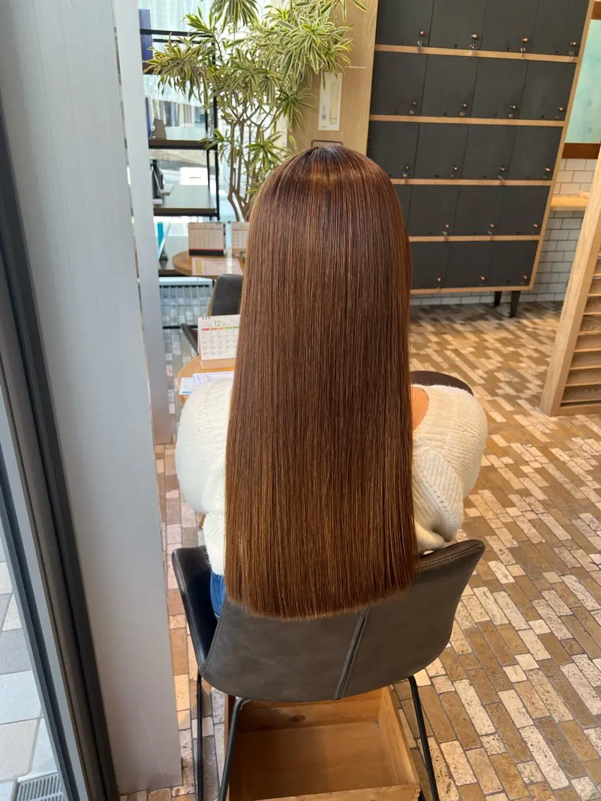 ロング パーマ 髪質改善 酸性ストレート ストレートパーマ カット 縮毛矯正 🫧Ai/ ロロネー森ノ宮💖のヘアスタイル