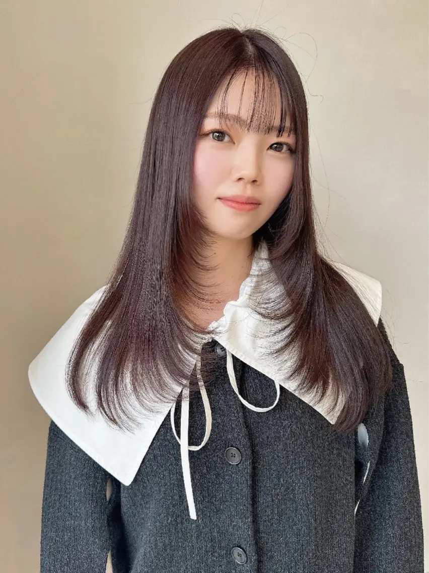 ロング カラー カット ヘアカラー トリートメント レイヤーカット ベージュカラー/小島のヘアスタイル
