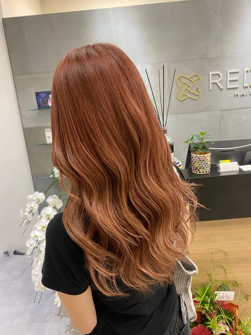 ロング カラー ベージュカラー ピンクカラー ピンクベージュ 中尾 綺のヘアスタイル