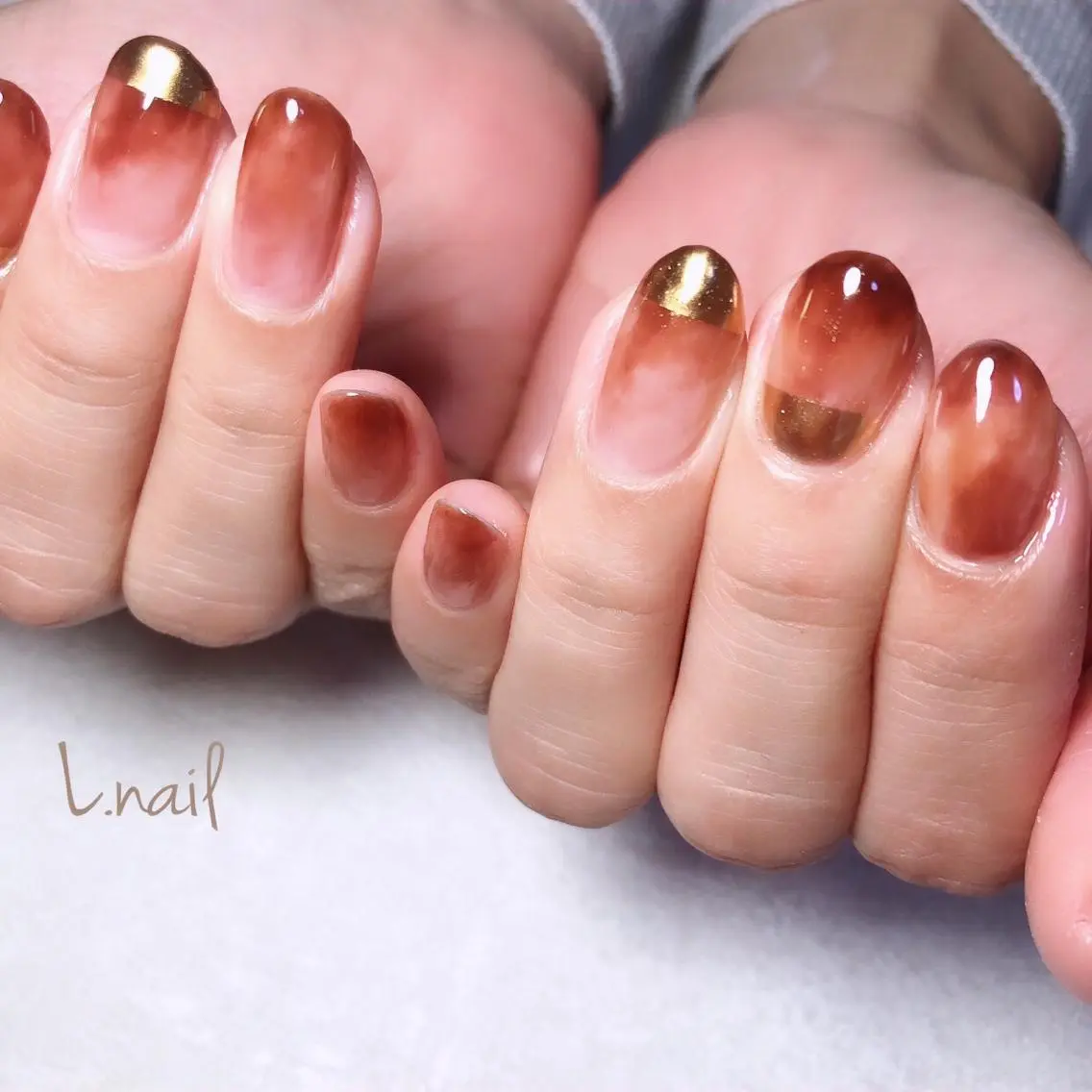 ネイル ミラーネイル ニュアンスネイル L.nail エルネイルのネイルデザイン