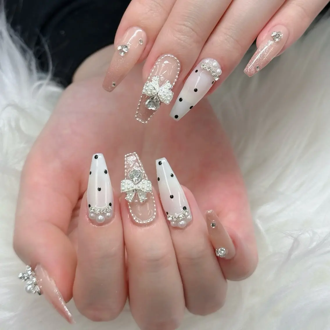 ネイル ロングネイル マグネットネイル リボン 夏ネイル スーパーロングネイル Hani Nail Salonのネイルデザイン