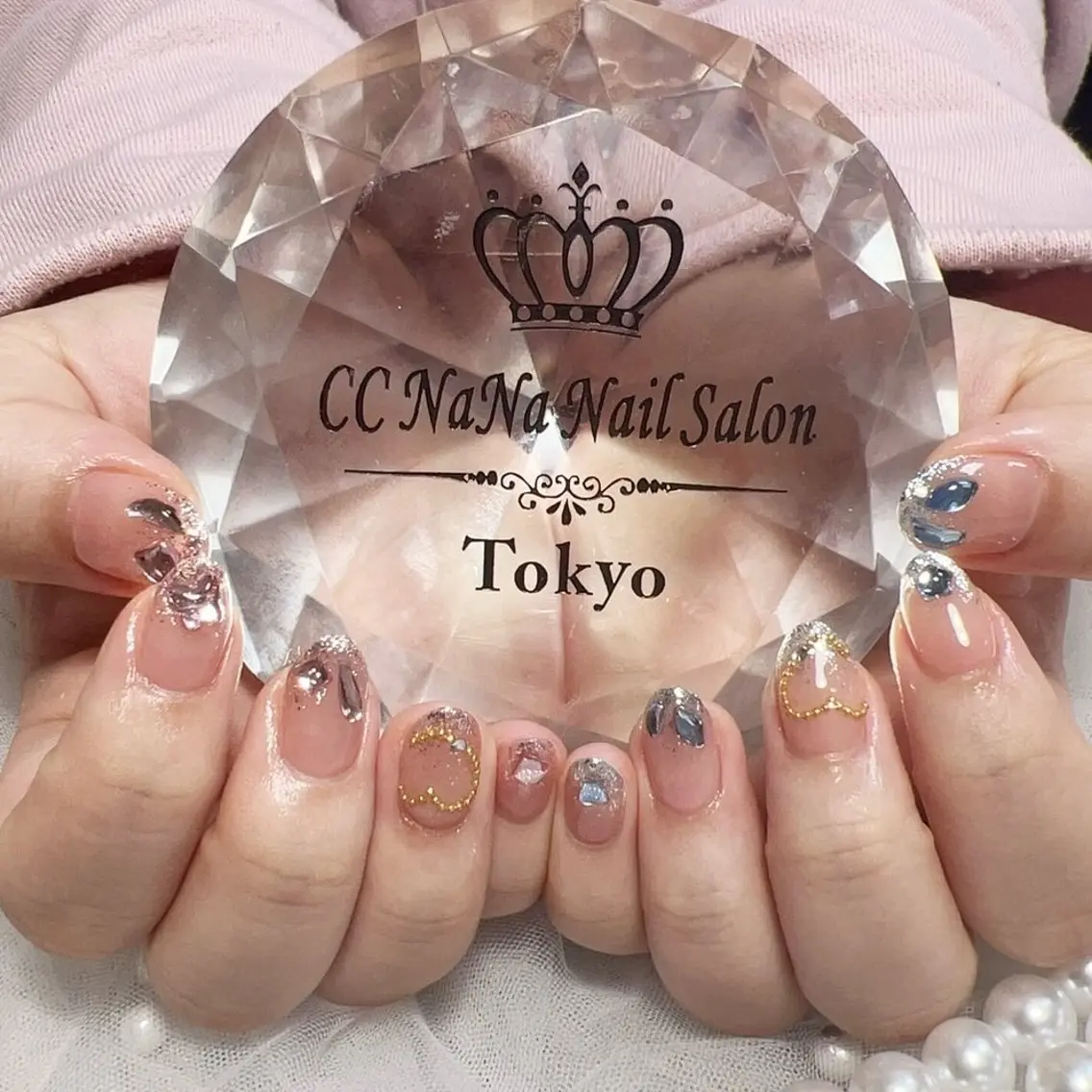 ネイル 持ち込み ハンドネイル 💎CC・NaNa 韓国風ネイル🌙Cのネイルデザイン