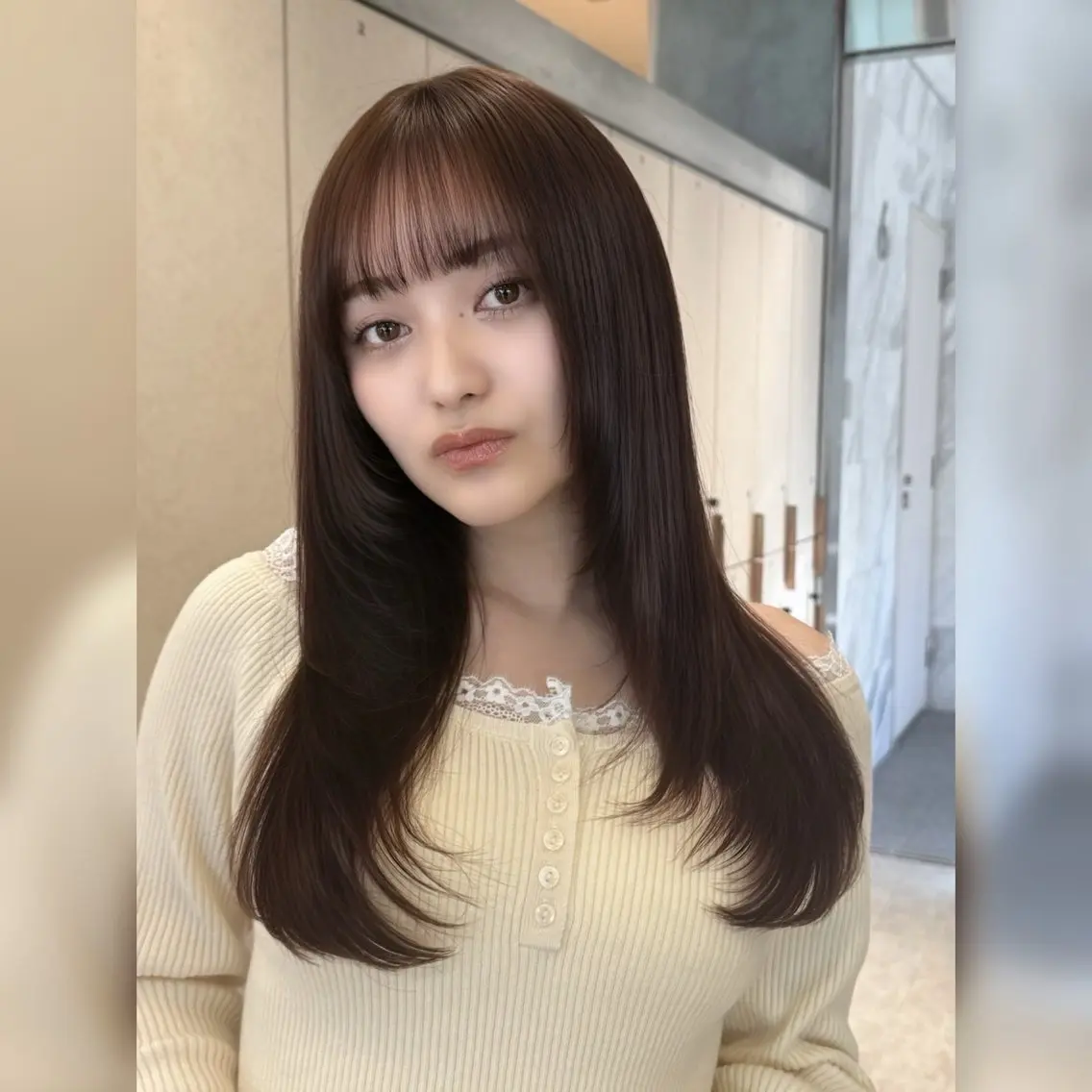 ロング カラー くびれヘア 韓国風ヘア レイヤーカット ロング カット ヘアカラー トリートメント レイヤー/艶感カラー /メンズ/KOSEIのヘアスタイル