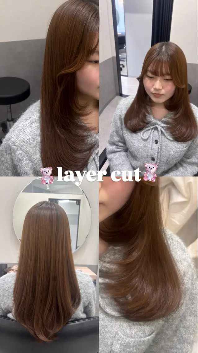 セミロング レイヤーカット 小顔カット 🍒Sumire /モデル募集中🍒のヘアスタイル