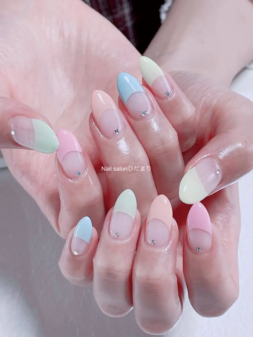 ネイル フレンチネイル パステルネイル ハンドネイル NailSalon ひだまりのネイルデザイン