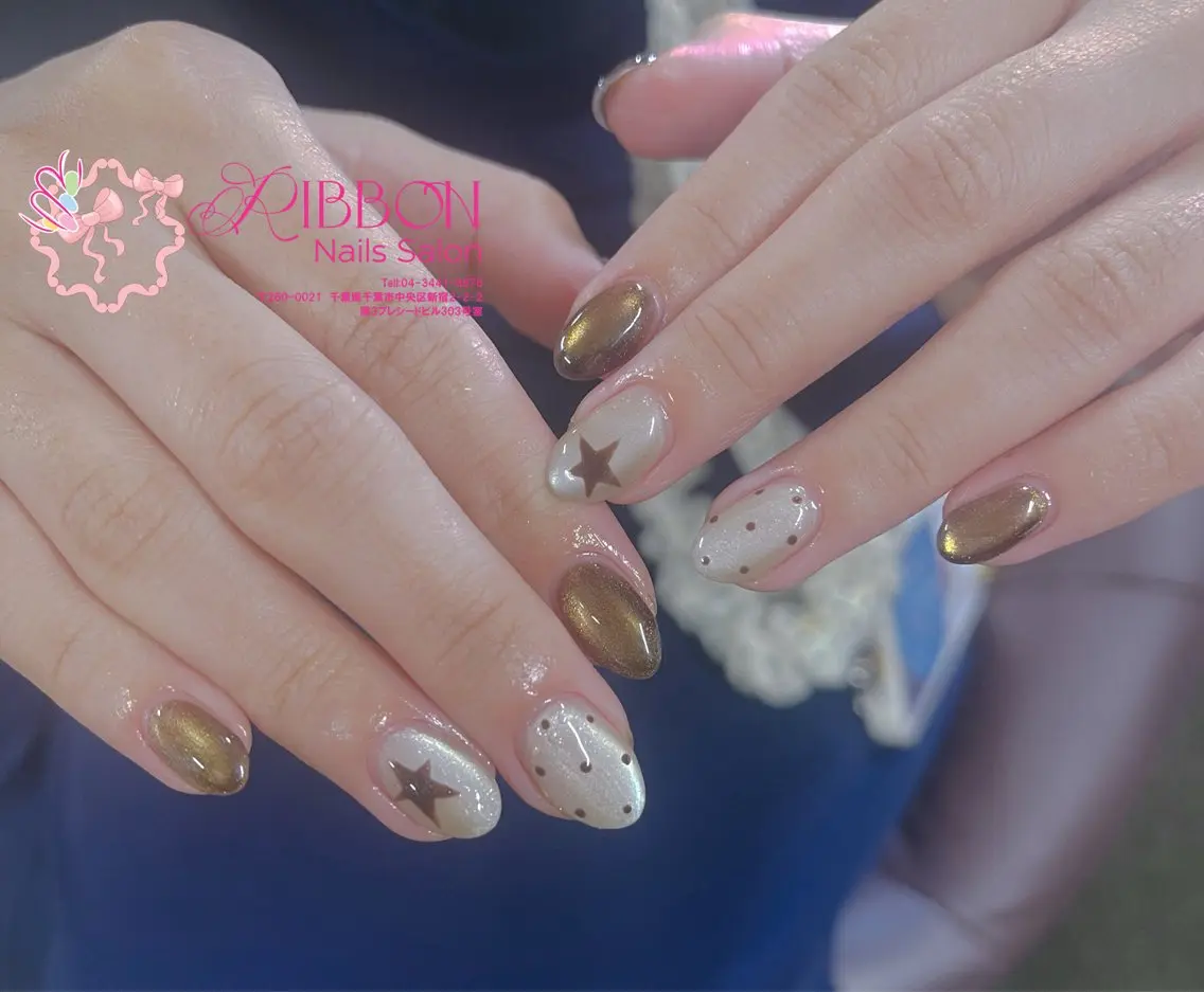 ネイル フットネイル フレンチネイル ジェルネイル マグネットネイル 持ち込み ハンドネイル Ribbonnail salonのネイルデザイン