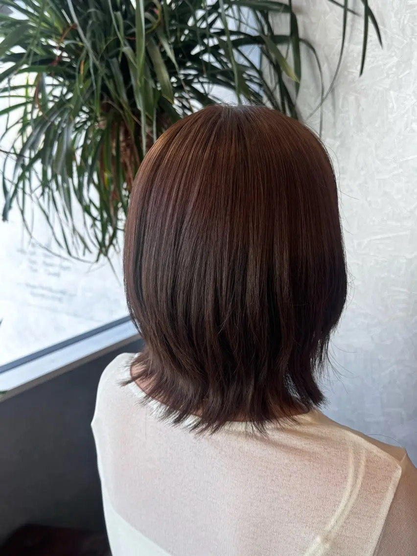 ミディアム ボブレイヤー ボブ レイヤーカット カット ヘアカラー 佐藤 りんのヘアスタイル