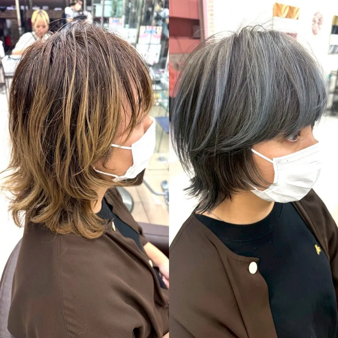 ミディアム カラー 菅野谷 琉那のヘアスタイル
