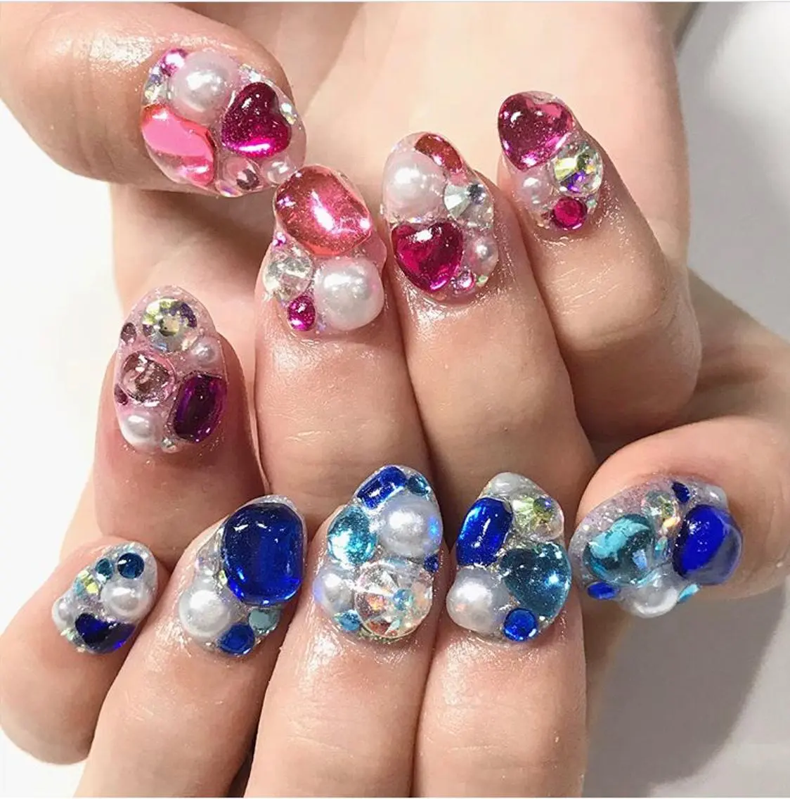 ネイル 渋谷／チップ長さ出し 👑アプレgel-xのネイルデザイン