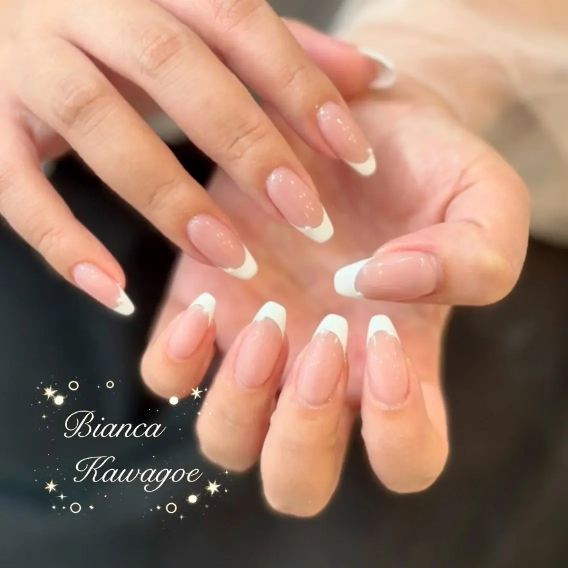 オフ有✨【ハンドフレンチネイル💅(ベースカラー込)】川越/本川越/パラジェル登録店/バイオジェル/シンプルの写真