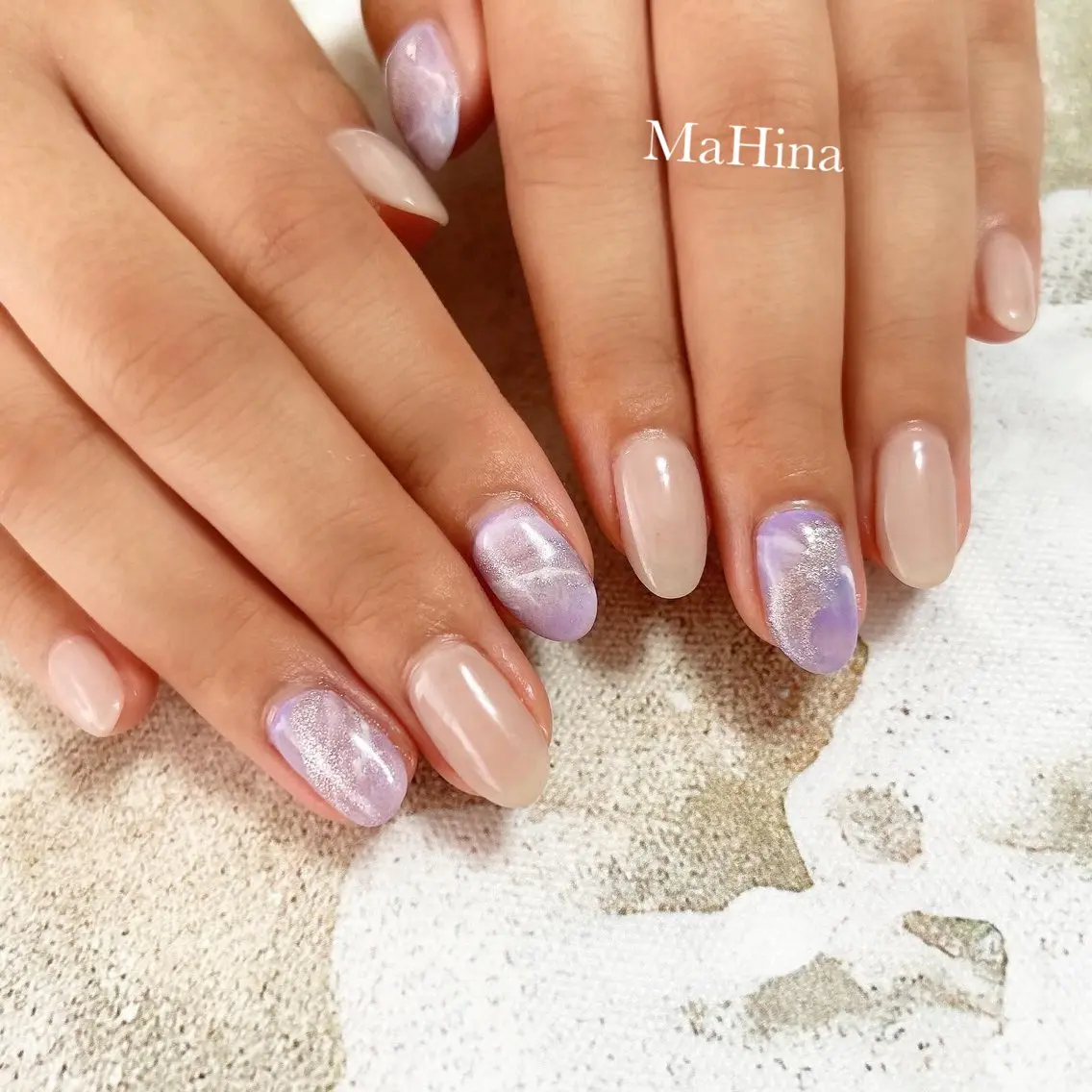 ネイル ジェルネイル マグネットネイル ニュアンスネイル 春ネイル 夏ネイル Le Vernis MaHina・まひなのネイルデザイン