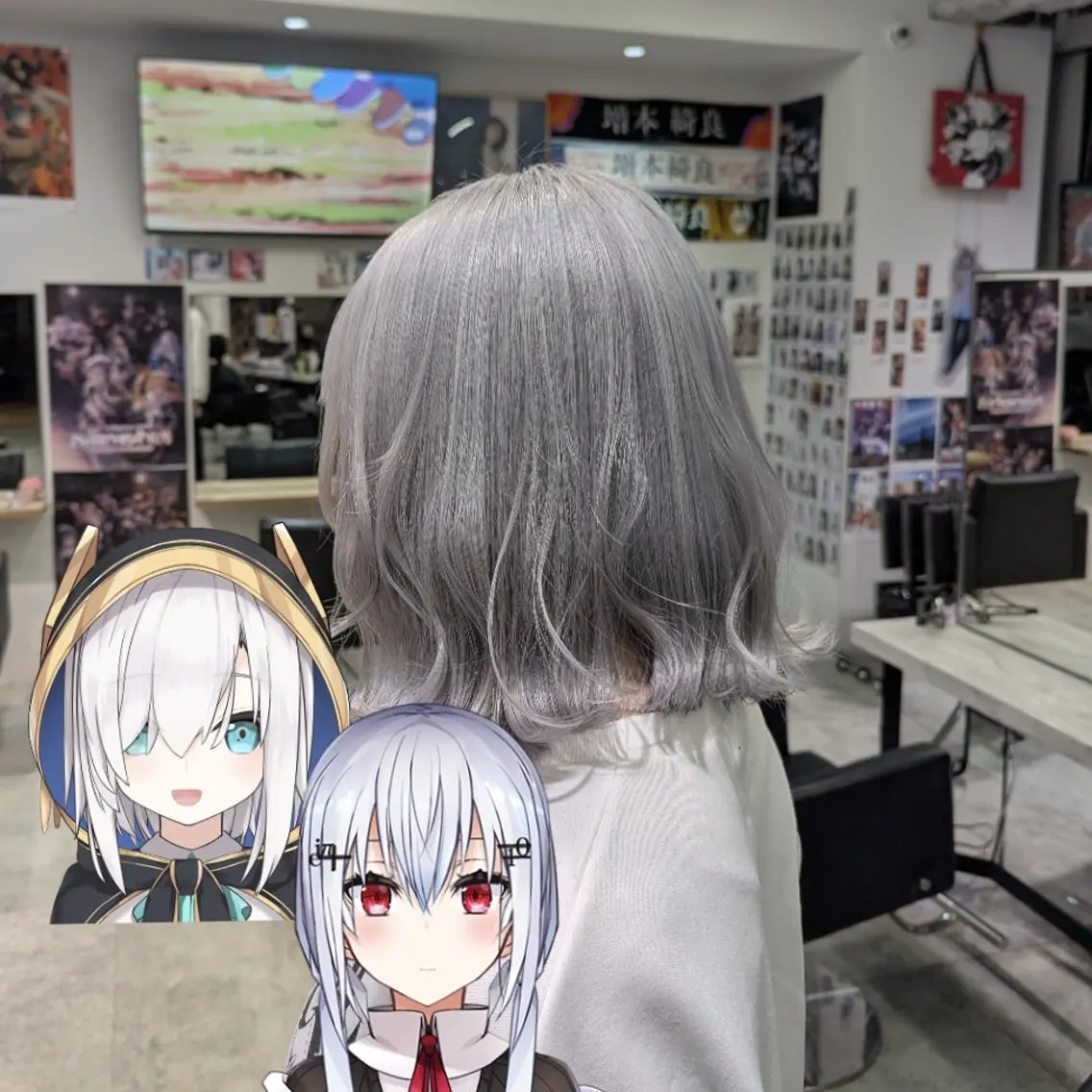 ミディアム カラー ブリーチ ダブルカラー ハイトーンカラー シルバー ホワイトシルバー ヘアカラー 推しカラー🦉にじさ んじカラー🌈🕒✨のヘアスタイル