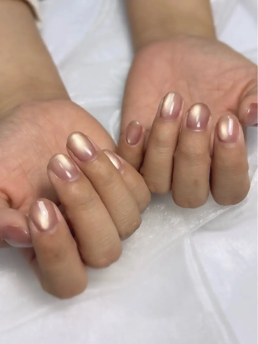 ネイル ブラウン ピンク ハンドネイル nailsalon Ecliaのネイルデザイン