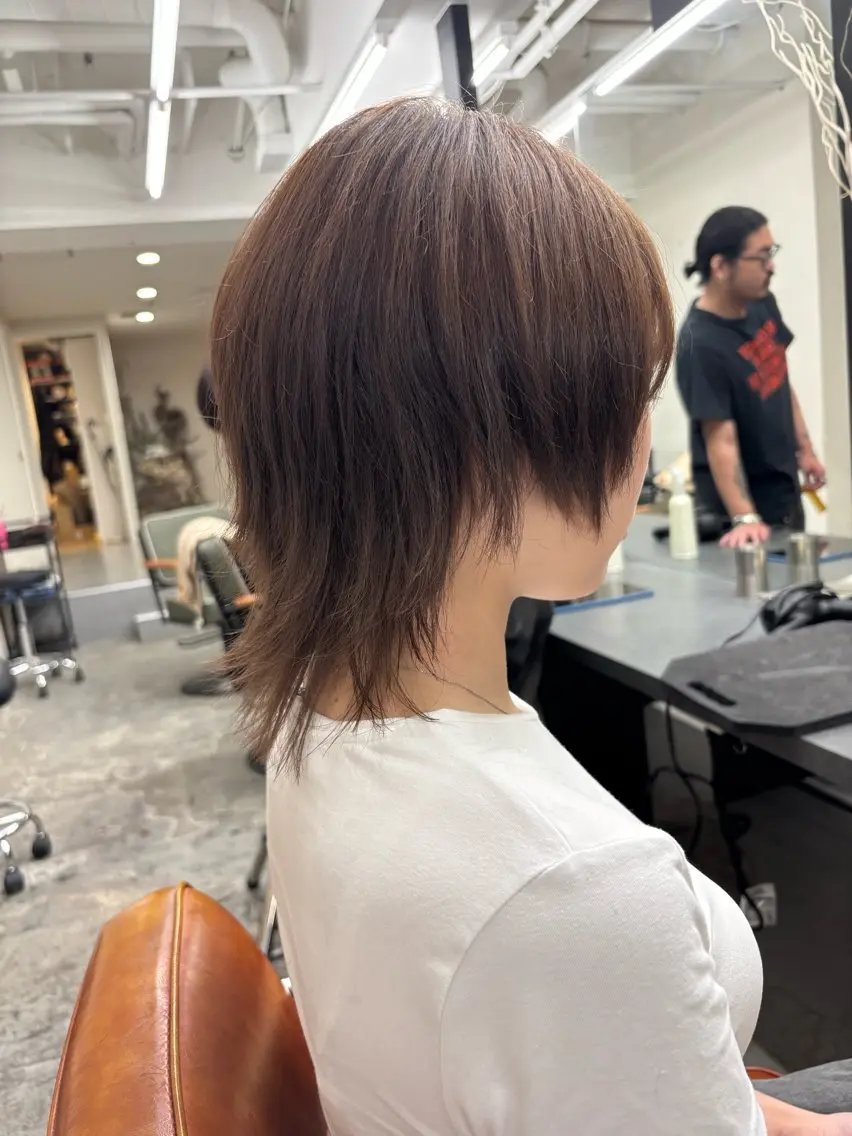 ミディアム ウルフカット カット ヘアカラー トリートメント nico麻生　長谷川 裕月のヘアスタイル