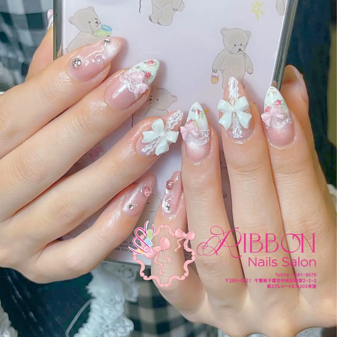 ネイル フットネイル フレンチネイル ジェルネイル マグネットネイル 持ち込み ハンドネイル Ribbonnail salonのネイルデザイン