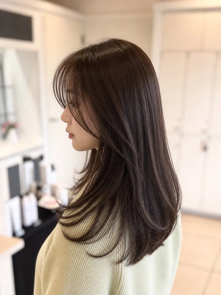 セミロング カット 縮毛矯正 トリートメント 金子 直樹のヘアスタイル
