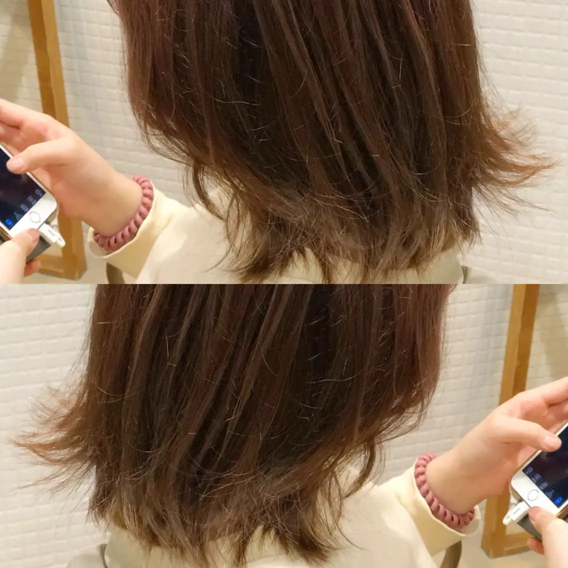セミロング カラー ヘアアレンジ ベージュカラー ピンクカラー ピンクベージュ 美容室sand 横浜のヘアスタイル