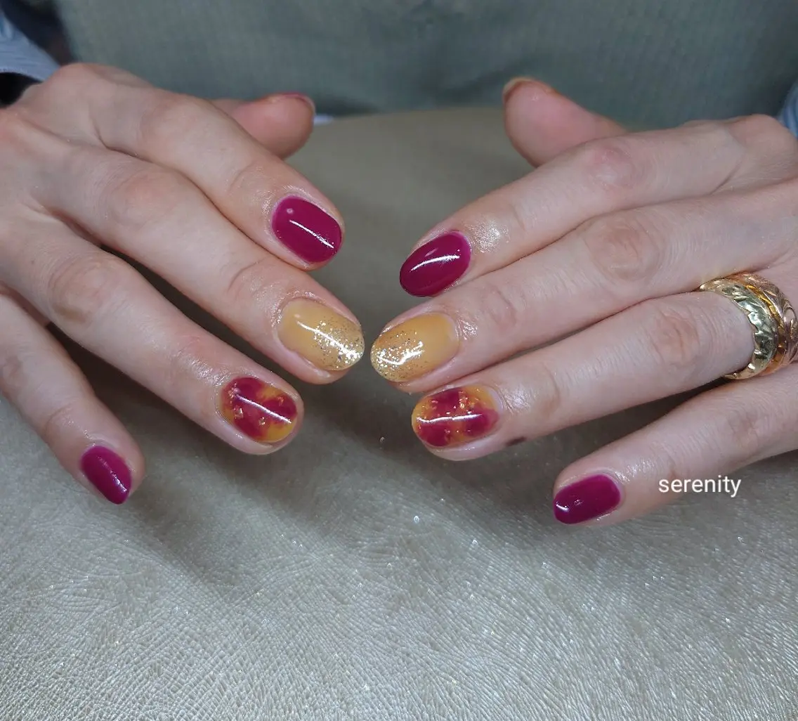 ネイル べっ甲ネイル nail  serenityのネイルデザイン