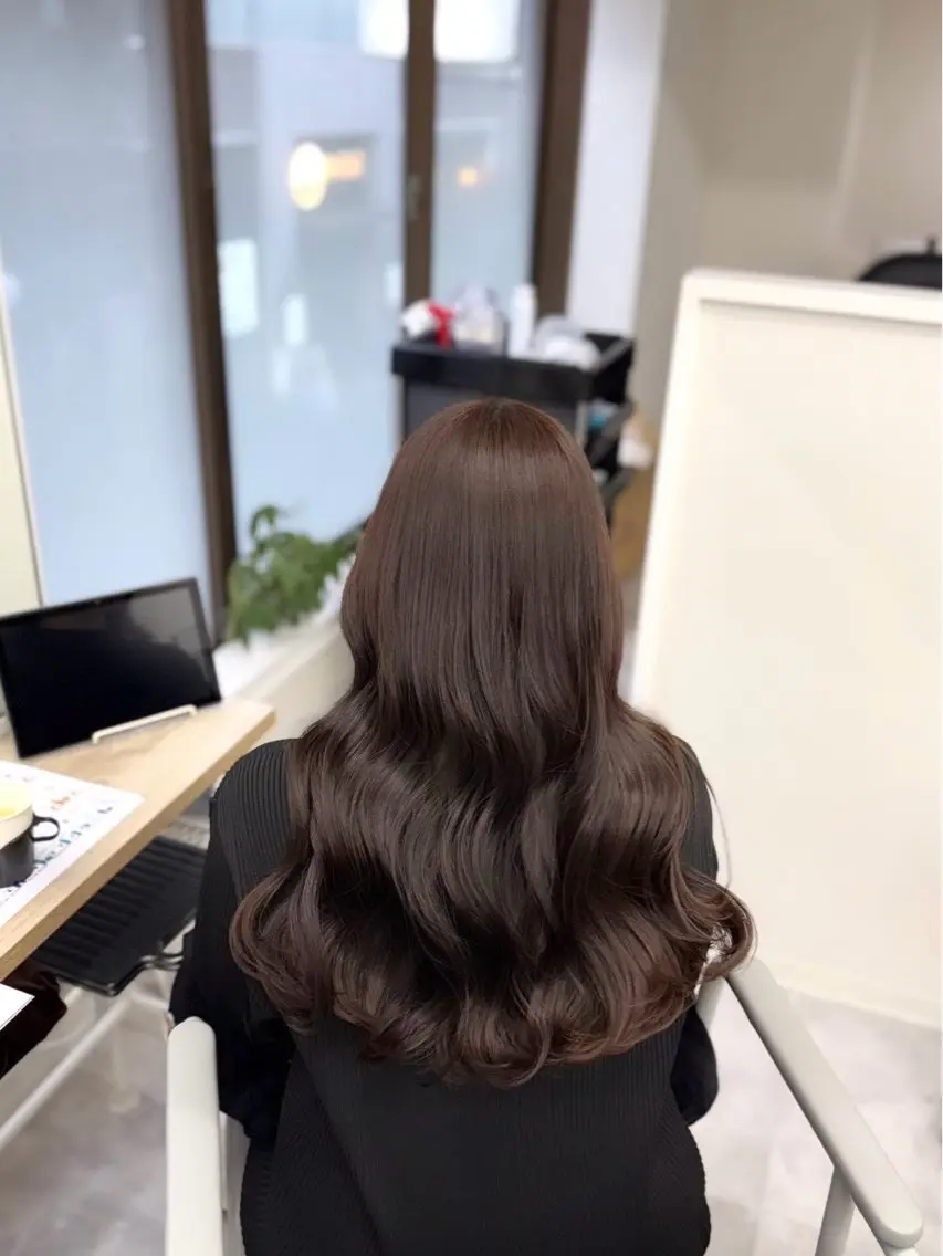ロング 髪質改善 トリートメント カット ヘアカラー トリートメント あい❤︎ /髪質改善/韓国巻きのヘアスタイル