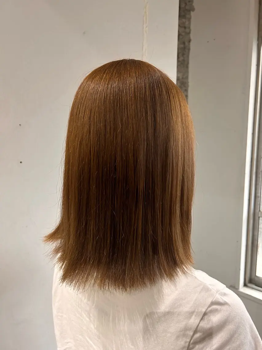 ミディアム カラー ベージュカラー ブリーチ ヘアカラー 玉置七海✨ /透明感/髪質改善のヘアスタイル