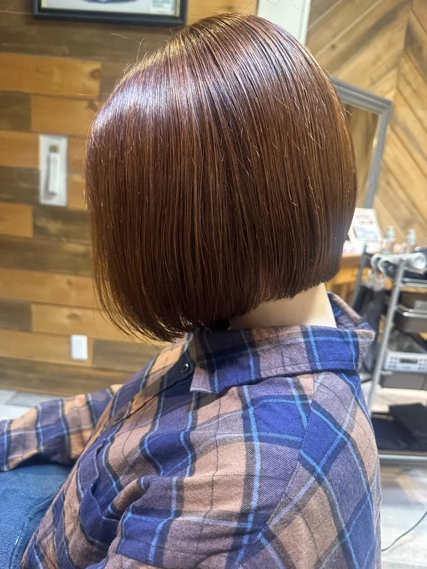 ショート カラー ブラウンカラー ピンクカラー ピンクブラウン ボブ 和田 直也のヘアスタイル