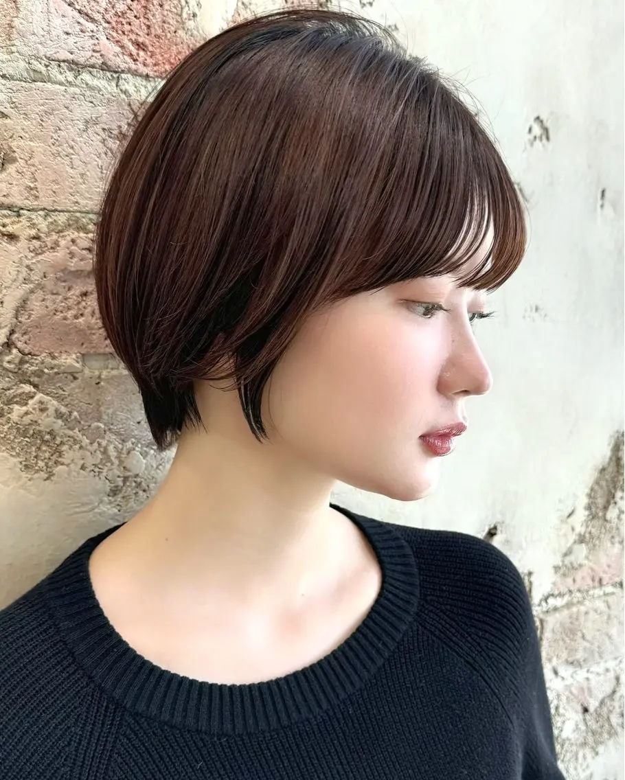 ショート カラー カット ヘアカラー トリートメント 💍新宿ショート 💍岩田莉奈のヘアスタイル