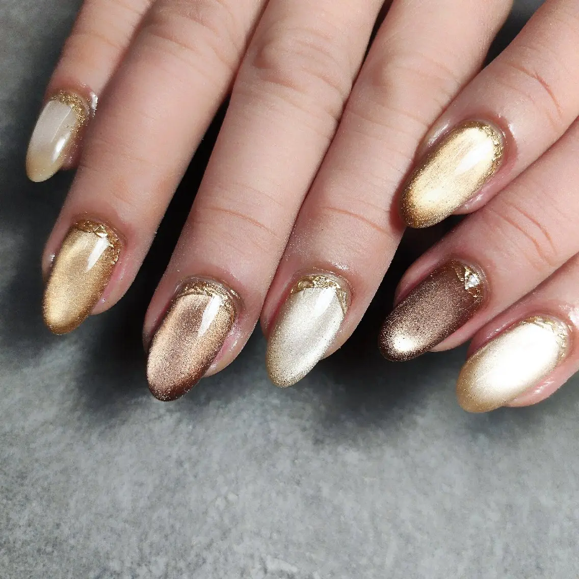 ネイル マグネットネイル ミラーネイル ハンドネイル 個人サロン saltnailのネイルデザイン