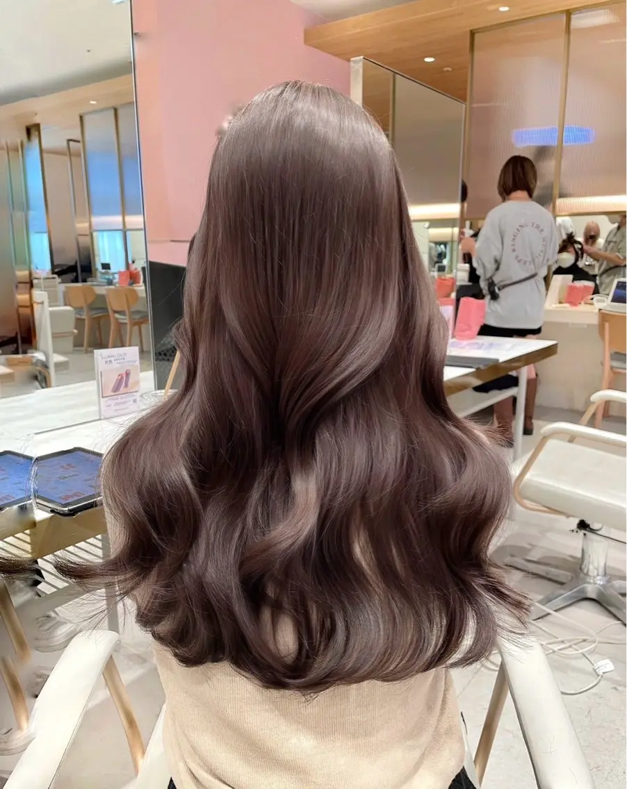 ロング カラー 透明感カラー 韓国風ヘア ヘアカラー トリートメント 🍑韓国風レイヤー 🍑莉子のヘアスタイル
