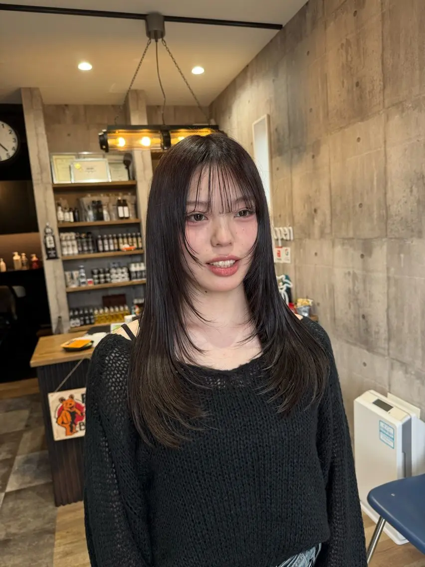 ロング レイヤーカット カット ヘッドスパ レイヤーカット匠 イソザキノリユキのヘアスタイル