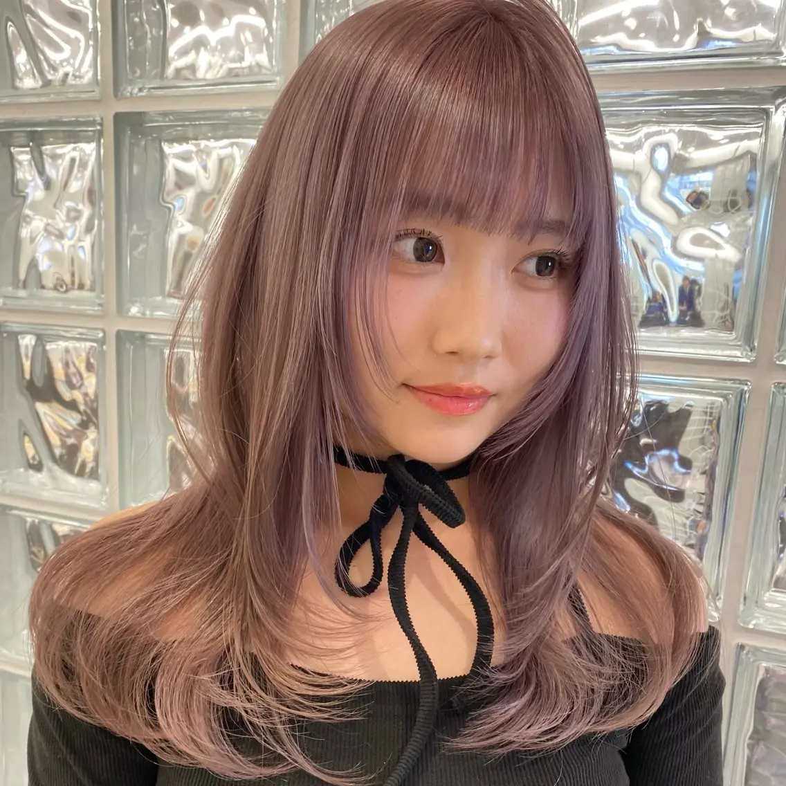 セミロング レイヤーカット 色落ちまで可愛い ヘーゼルベージュ🤎のヘアスタイル
