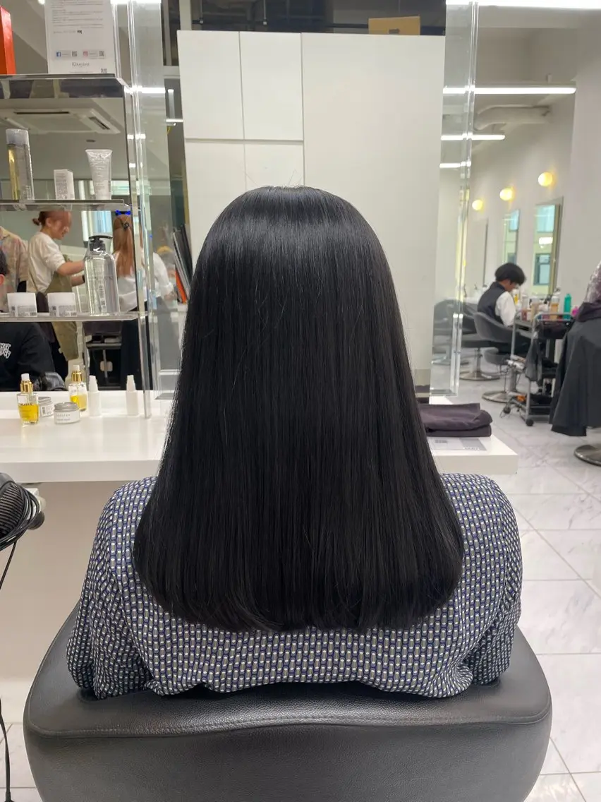 セミロング カラー パーマ ヘアアレンジ メンズ キッズ 韓国系🇰🇷🩶 艶暗髪/MEIのヘアスタイル
