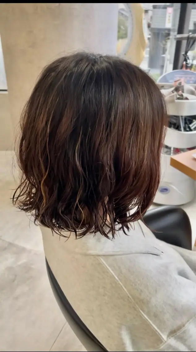 ミディアム パーマ カット ヘアカラー パーマ 林和輝/縮毛矯正/ 髪質改善/ヘッドスパのヘアスタイル