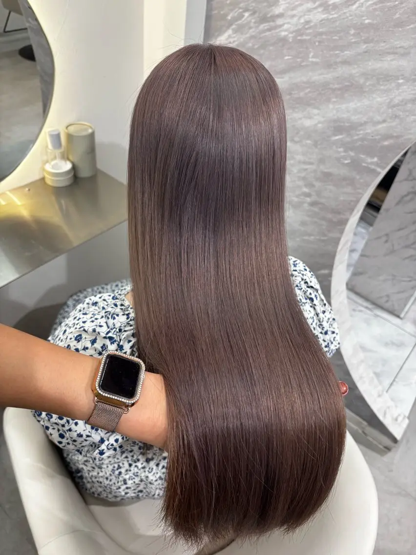 ロング カラー パーマ ヘアカラー トリートメント 🤍韓国風レイヤー/ 艶髪🤍鳥越美羽のヘアスタイル