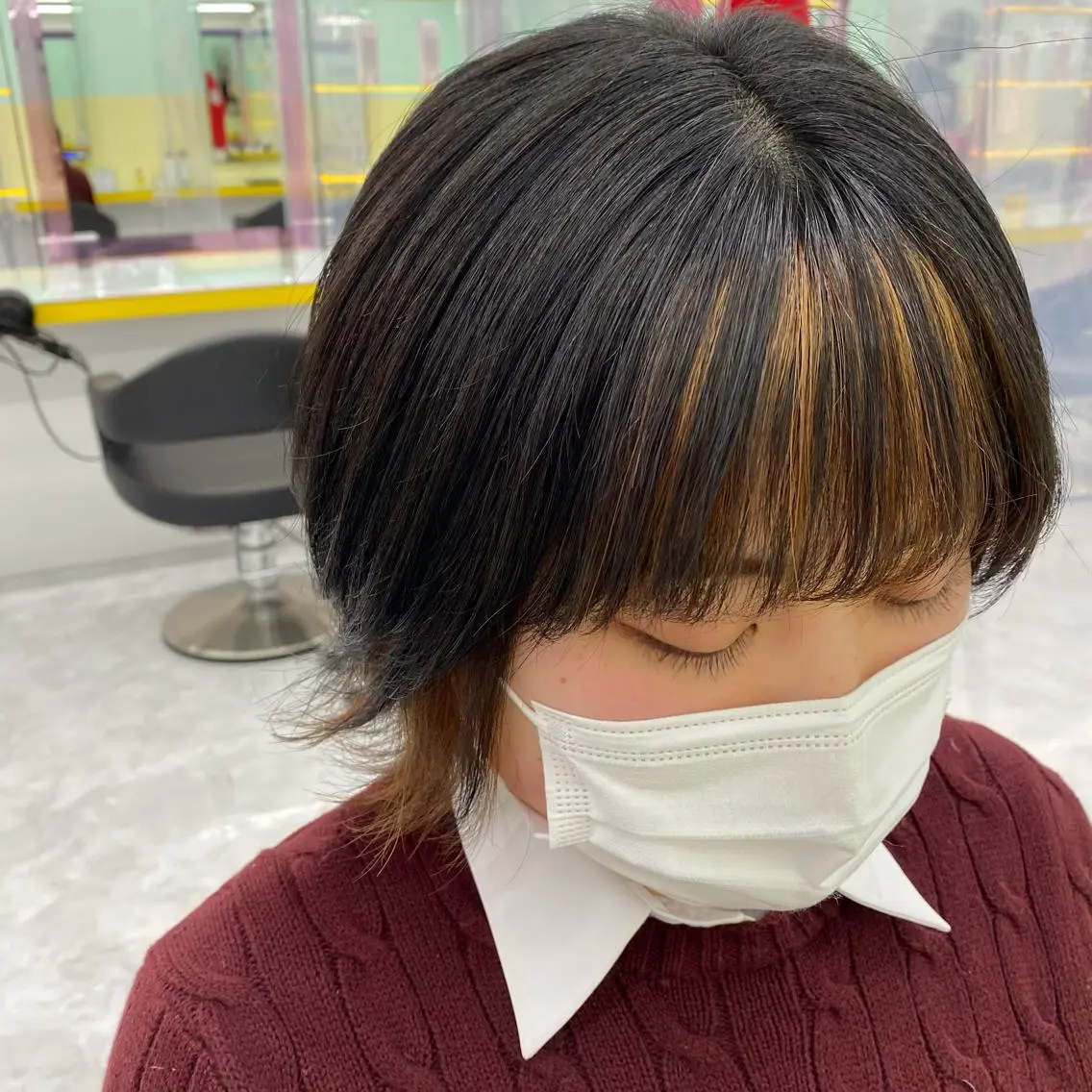 セミロング カラー ヘアアレンジ ヘアカラー トリートメント mai🍑暖色カラー /レイヤー💖のヘアスタイル