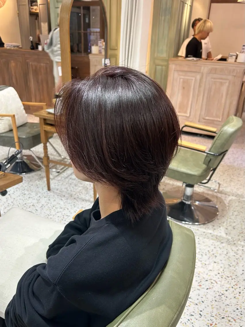 ミディアム カラー メンズ ブラウンカラー ピンクカラー カット ヘアカラー トリートメント momo🎀毛流れ パーマ/🚹限定のヘアスタイル