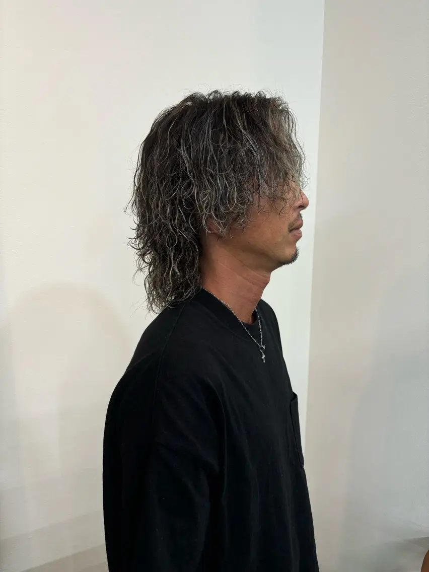 パーマ メンズ カット パーマ スパイキーパーマ 柏NO1 藤本葉のヘアスタイル