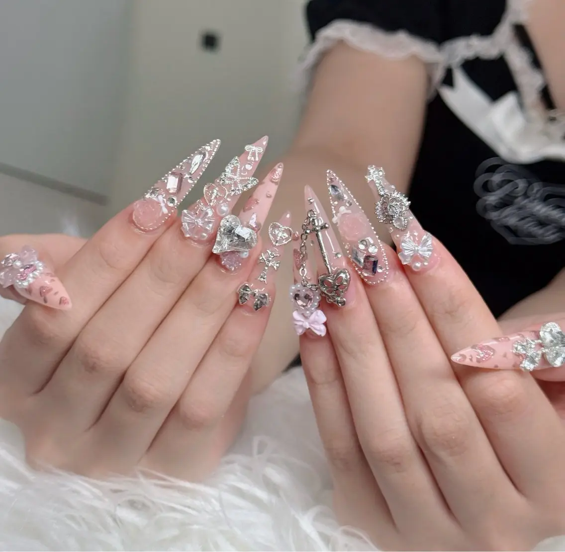 ネイル フットネイル フレンチネイル グラデーション 韓国ネイル ロングネイル Hani Nail Salonのネイルデザイン