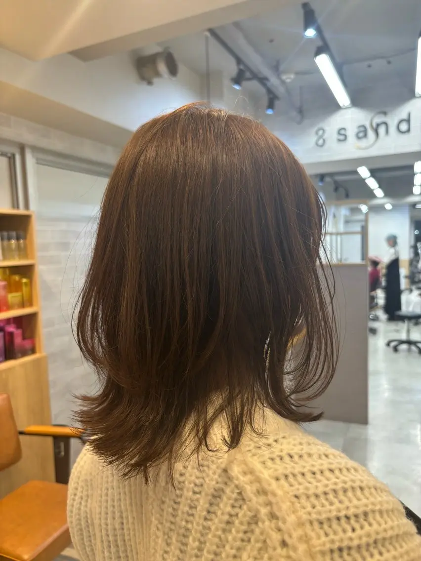 ミディアム カラー ミディアムレイヤー レイヤーカット 垢抜け美容師✨/ えばらひではるのヘアスタイル