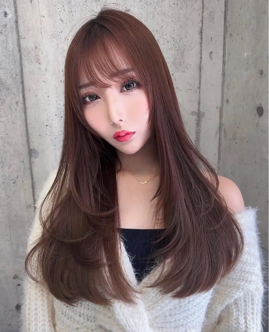 ロング カット ヘアカラー トリートメント ヘッドスパ 縮毛矯正/艶髪/ 透明感カラー輝希のヘアスタイル