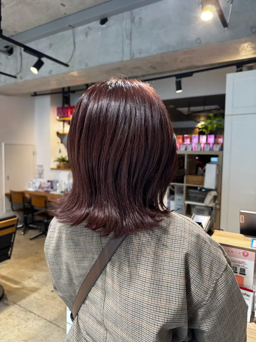 カラー ボルドーカラー ブラウンカラー レイヤー/大人ボブ 渡邉【日吉美容室】のヘアスタイル