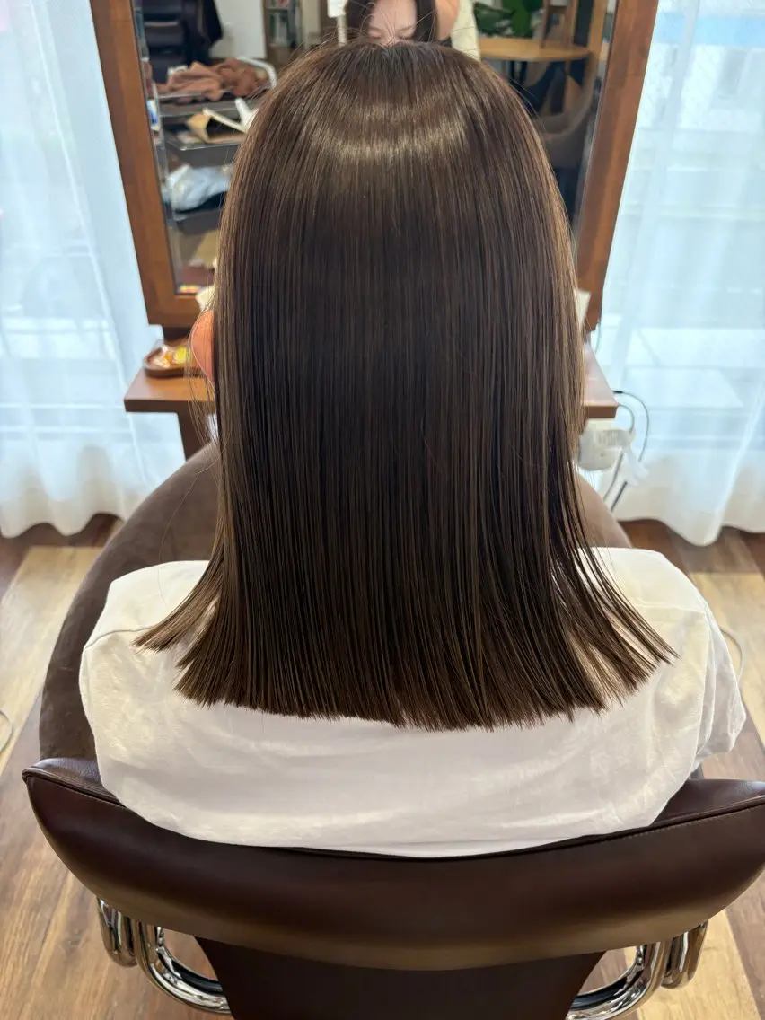 ミディアム カラー 髪質改善 カット ヘアカラー トリートメント 安村 美奈のヘアスタイル