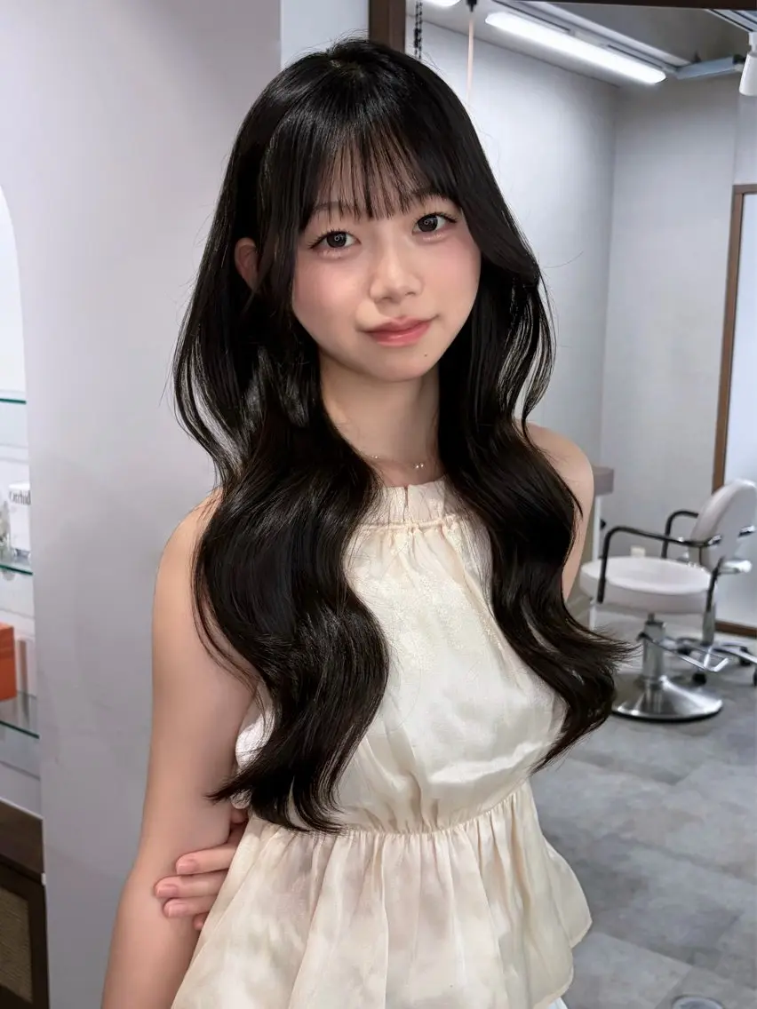 ロング カラー 透明感カラー 韓国風ヘア レイヤーカット 似合わせカット カット トリートメント saya🍀/透明感 カラー/ヘアセットのヘアスタイル