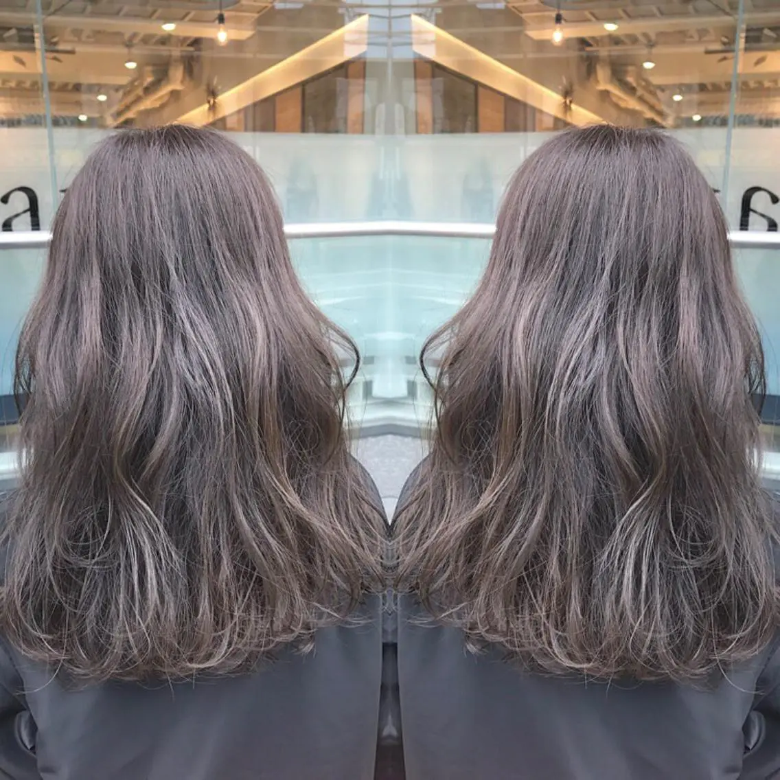 ミディアム カラー ハイライトカラー イルミナカラー ハイライト 青木 茂樹⭐️ 透明感カラーのヘアスタイル