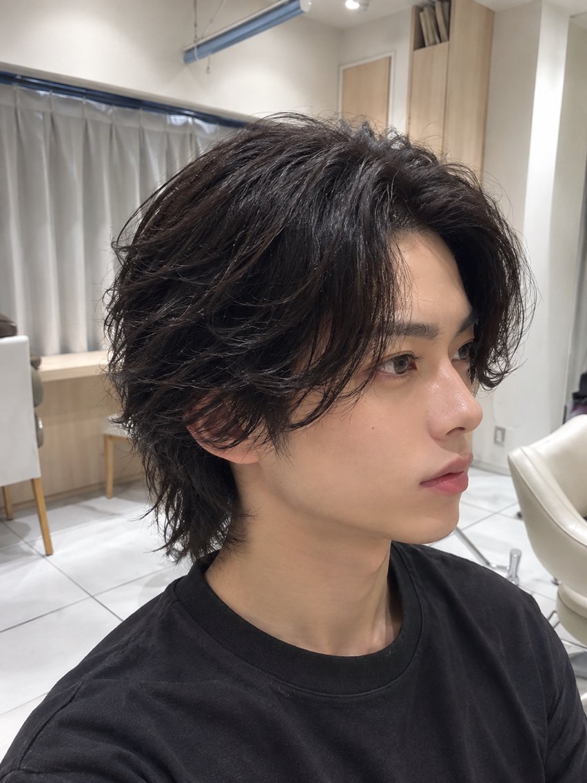 ミディアム パーマ メンズ カット メンズ特化Xメンズ パーマkaitoのヘアスタイル