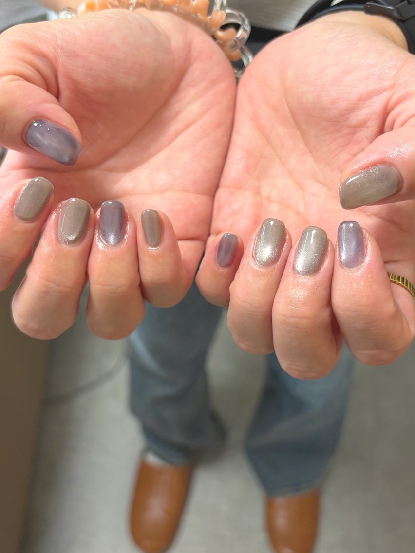 ネイル ジェルネイル キラキラネイル マグネットネイル ニュアンスネイル オフィスネイル ハンドネイル tamu nail 金町のネイルデザイン