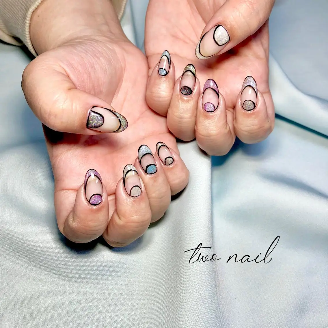 ネイル アートネイル フットネイル ハート マグネットネイル ニュアンスネイル two nailのネイルデザイン