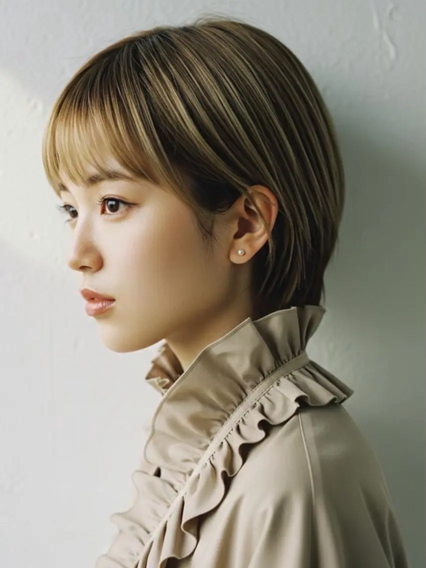 【さっぱり女性らしい💖】ショートボブカットモデル🫧の写真