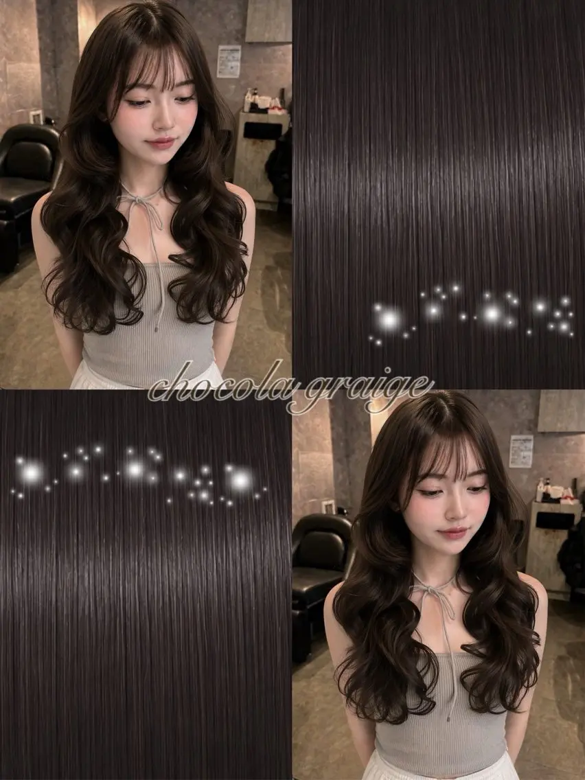 ロング カラー ショコラグレージュ グレージュ ヘアカラー トリートメント 💜縮毛矯正/カラー /大宮/あやね💜のヘアスタイル