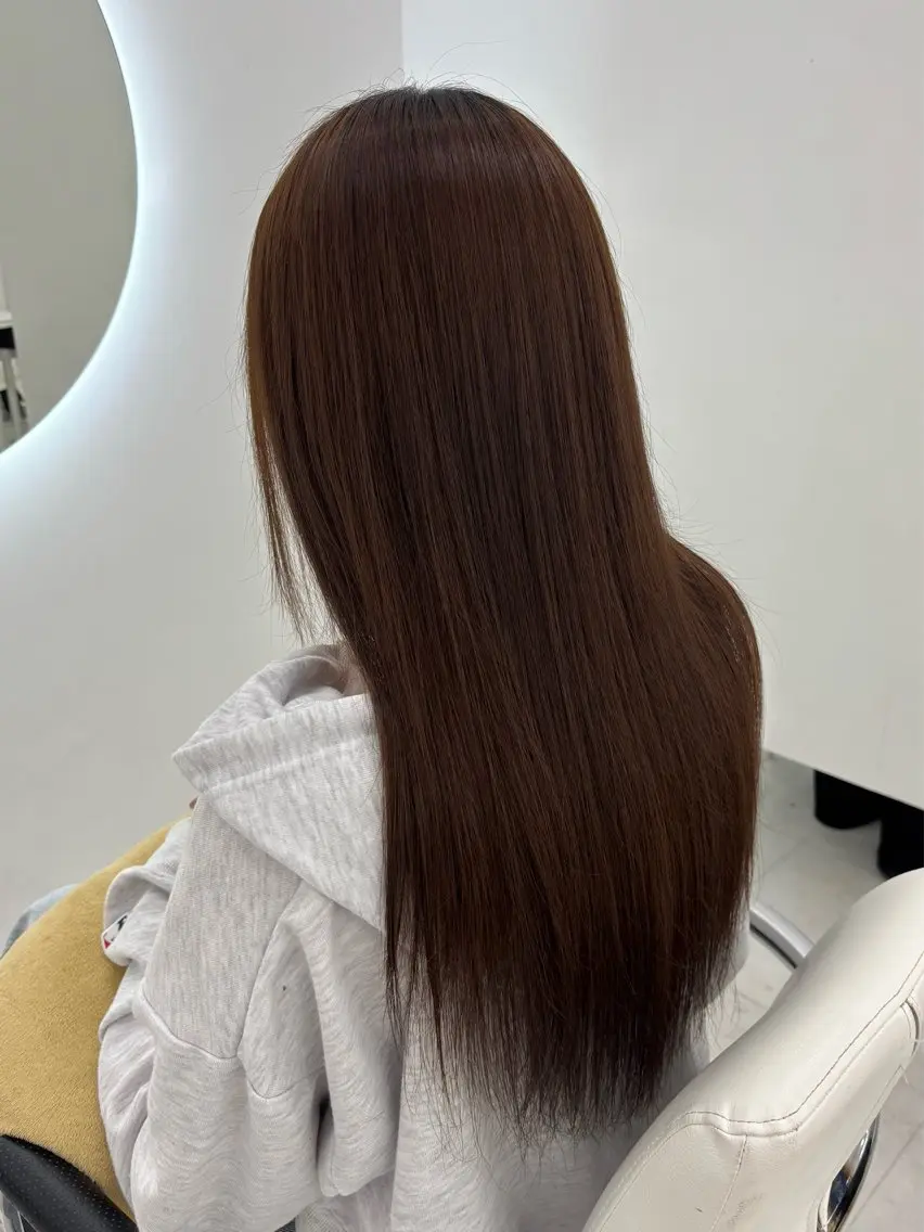ロング カット 縮毛矯正 トリートメント 【aini天王寺】 𝐚𝐢𝐫𝐢✂︎のヘアスタイル