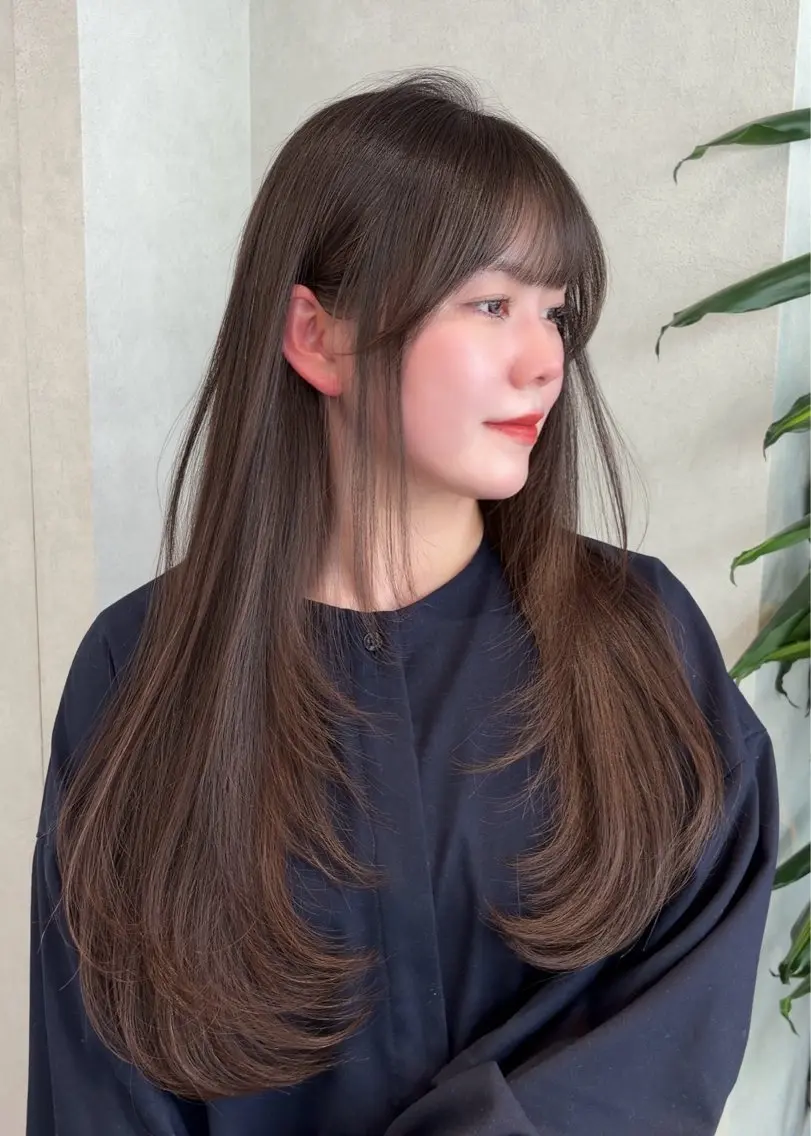 セミロング カット トリートメント 結べるレイヤーカット /カラー/あさかのヘアスタイル